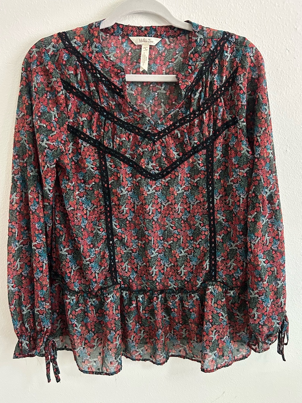 Matilda Jane floral sheer textured top